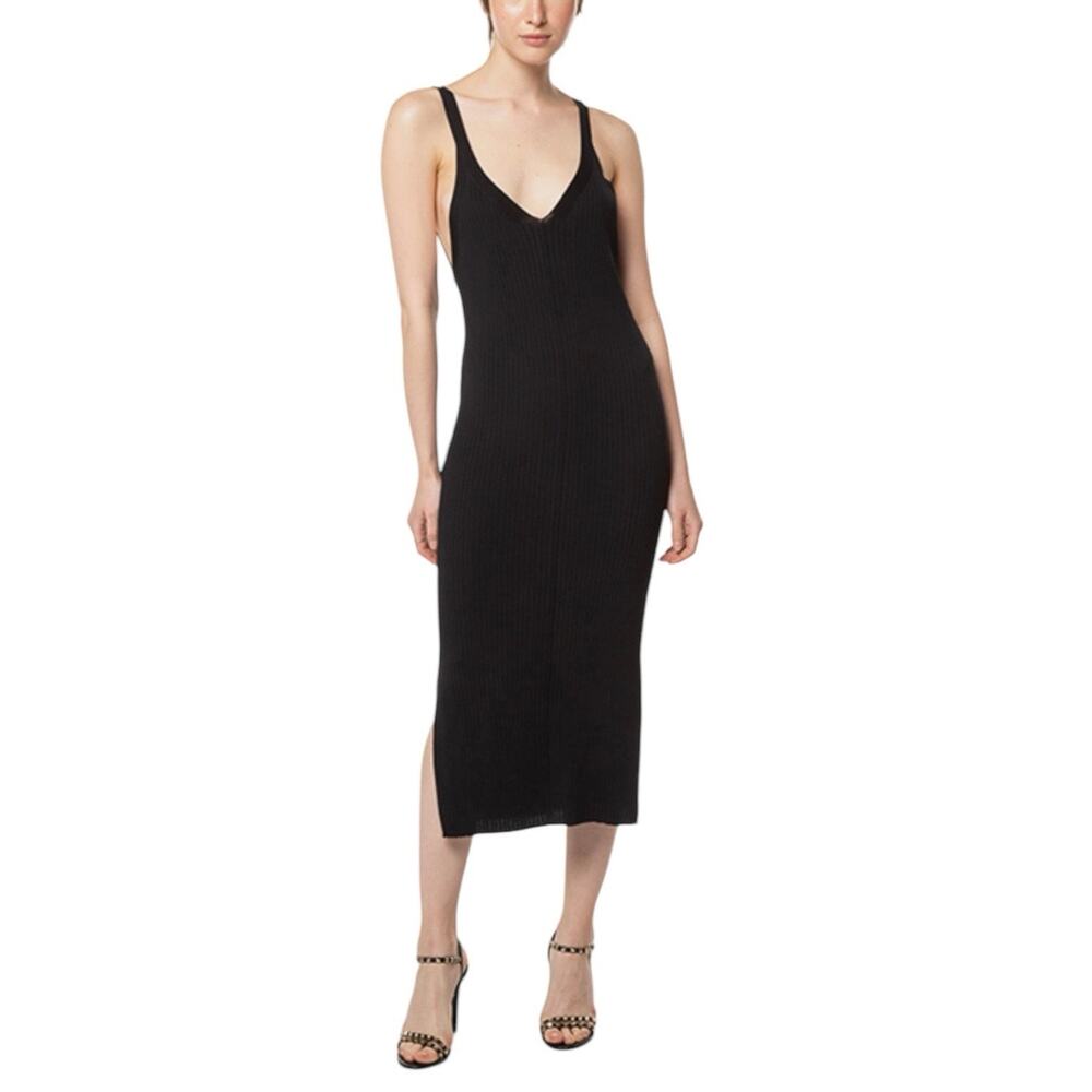 Tom Tailor Denim Women's Black Sleeveless Cami V-Neck Midi Tank Dress Size L